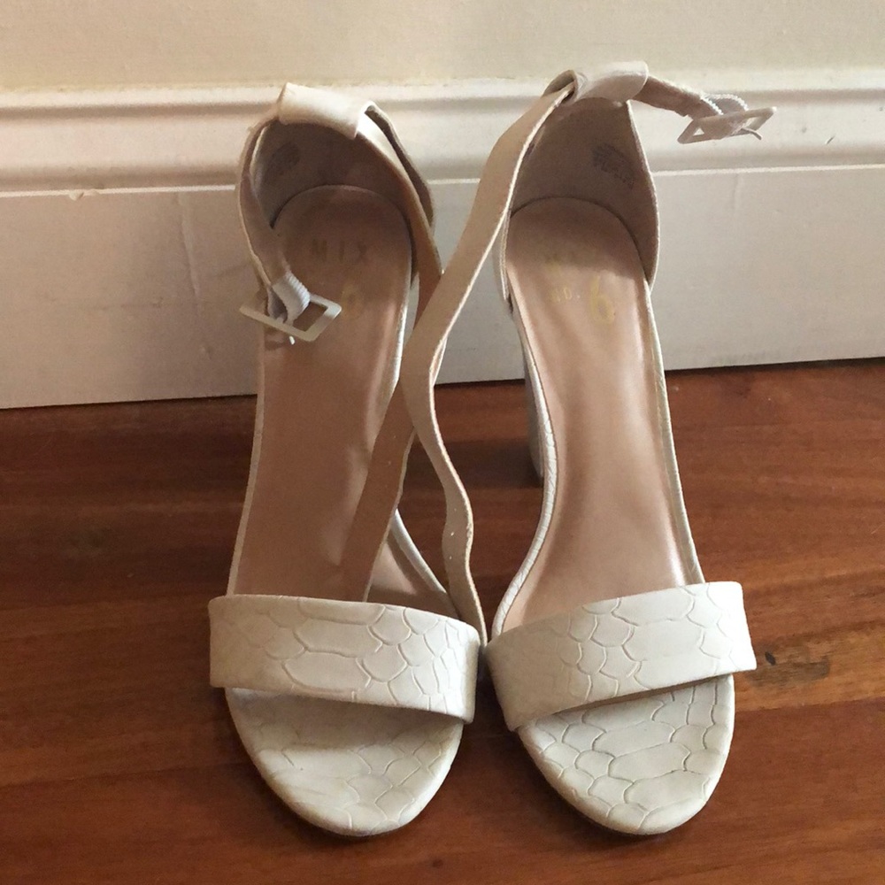 Mix No. 6 Snake Print Nude Heels